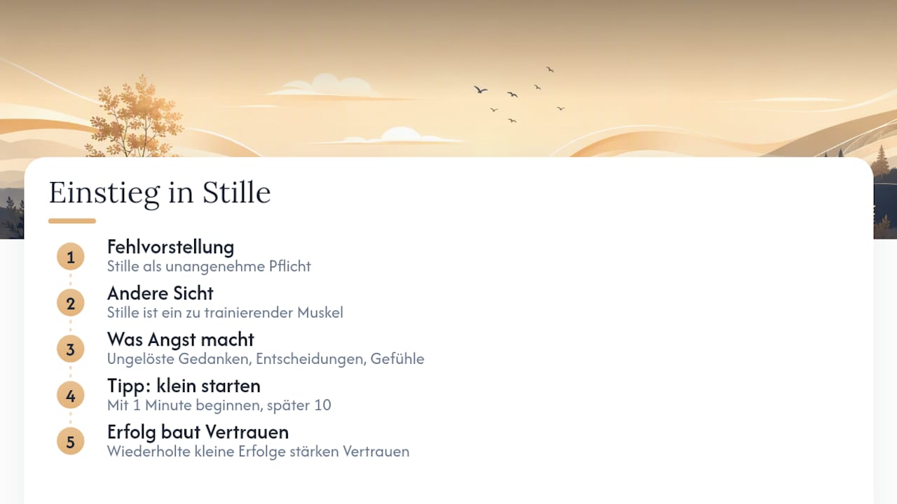 Meine ehrliche Einschätzung zur Stille — overview diagram
