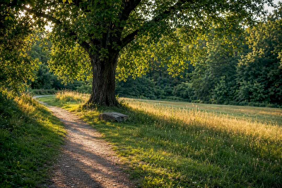 Ruhiger Rückzugsort unter einem alten Baum